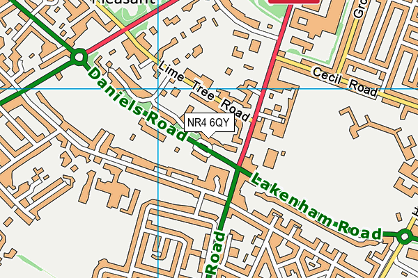 NR4 6QY map - OS VectorMap District (Ordnance Survey) NR4 6QY map - OS VectorMap District (Ordnance Survey)
