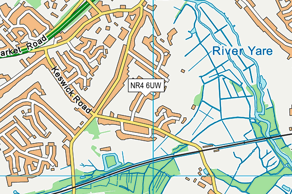 NR4 6UW map - OS VectorMap District (Ordnance Survey)