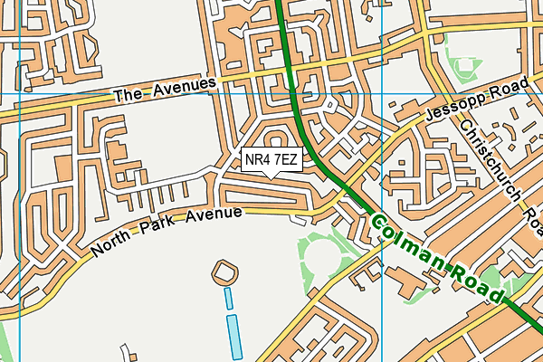 NR4 7EZ map - OS VectorMap District (Ordnance Survey)