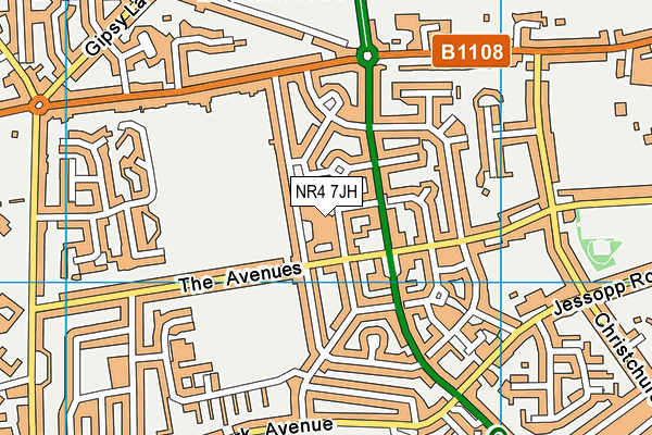 NR4 7JH map - OS VectorMap District (Ordnance Survey) NR4 7JH map - OS VectorMap District (Ordnance Survey)