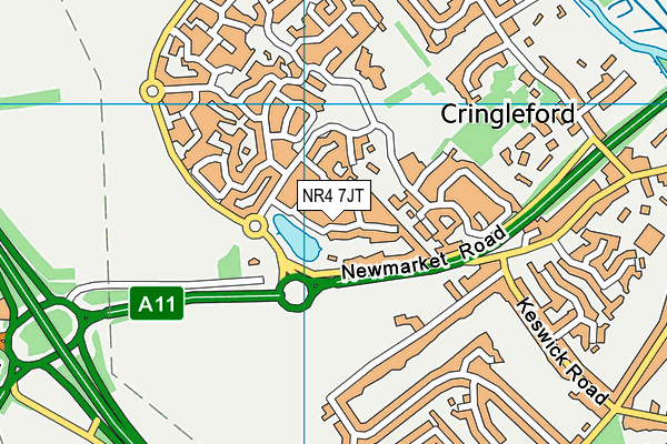 NR4 7JT map - OS VectorMap District (Ordnance Survey)