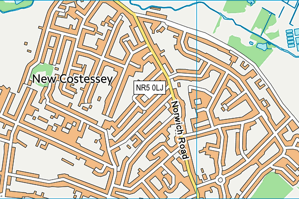 NR5 0LJ map - OS VectorMap District (Ordnance Survey) NR5 0LJ map - OS VectorMap District (Ordnance Survey)