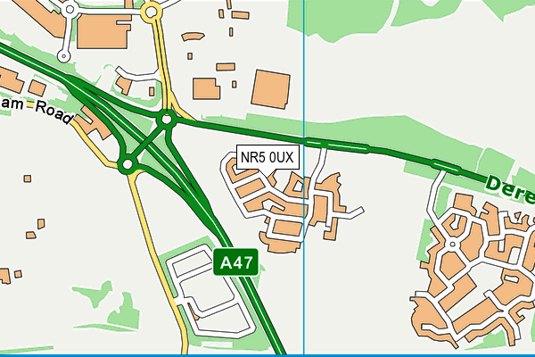 NR5 0UX map - OS VectorMap District (Ordnance Survey)