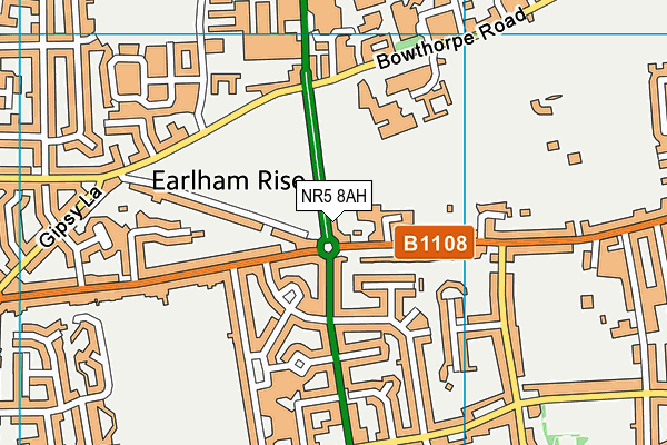 NR5 8AH map - OS VectorMap District (Ordnance Survey) NR5 8AH map - OS VectorMap District (Ordnance Survey)