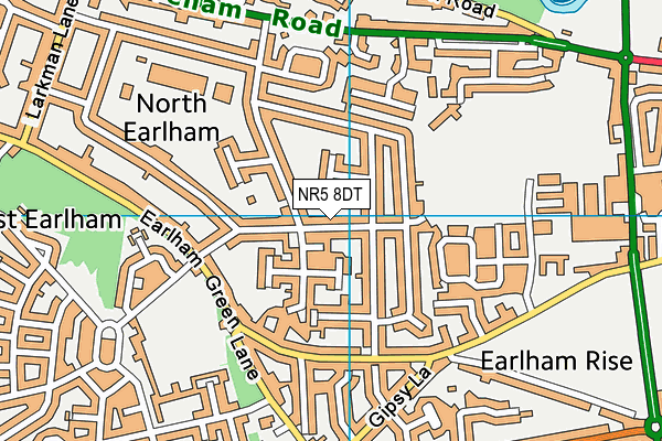 NR5 8DT map - OS VectorMap District (Ordnance Survey)