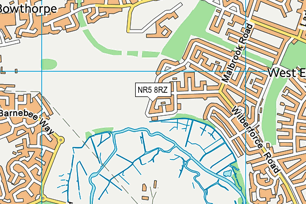 NR5 8RZ map - OS VectorMap District (Ordnance Survey) NR5 8RZ map - OS VectorMap District (Ordnance Survey)