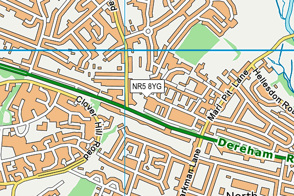 NR5 8YG map - OS VectorMap District (Ordnance Survey) NR5 8YG map - OS VectorMap District (Ordnance Survey)