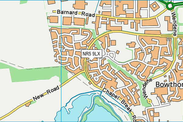 NR5 9LX map - OS VectorMap District (Ordnance Survey) NR5 9LX map - OS VectorMap District (Ordnance Survey)
