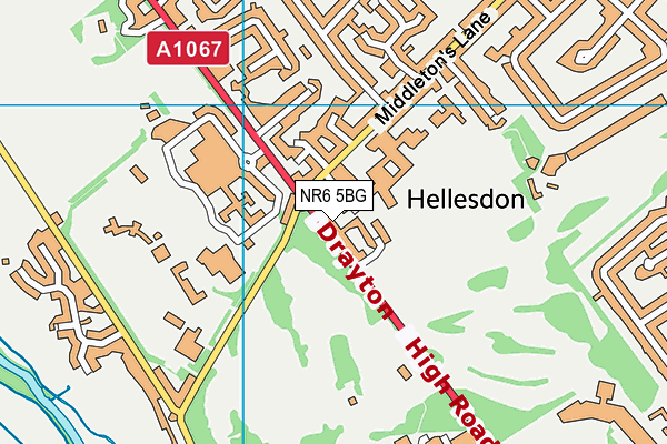 NR6 5BG map - OS VectorMap District (Ordnance Survey)
