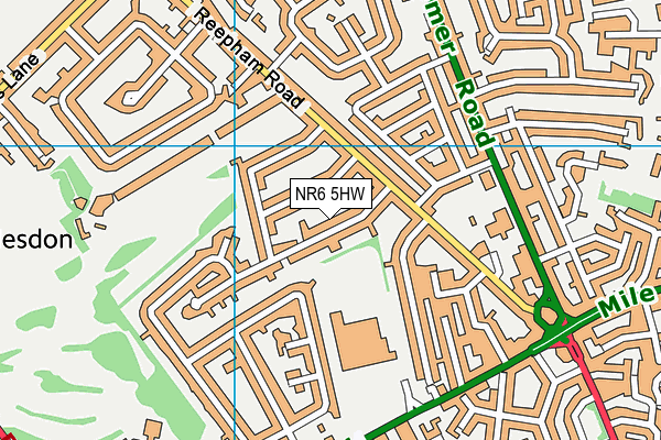 NR6 5HW map - OS VectorMap District (Ordnance Survey) NR6 5HW map - OS VectorMap District (Ordnance Survey)