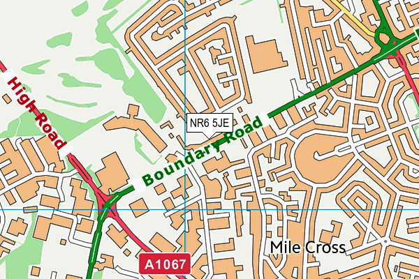 NR6 5JE map - OS VectorMap District (Ordnance Survey)