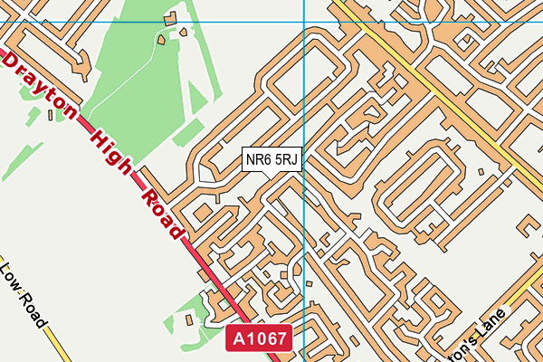 NR6 5RJ map - OS VectorMap District (Ordnance Survey)