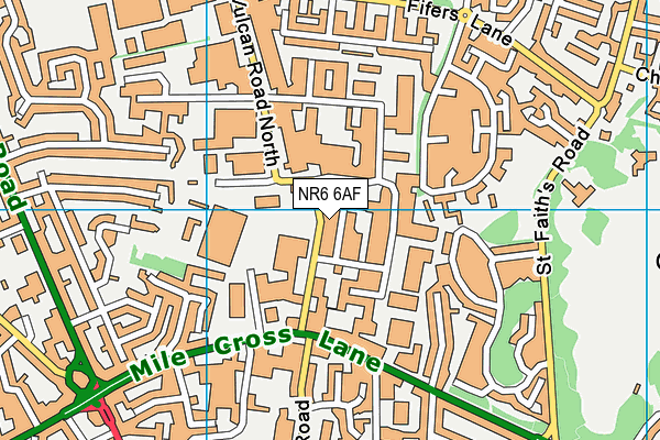 NR6 6AF map - OS VectorMap District (Ordnance Survey) NR6 6AF map - OS VectorMap District (Ordnance Survey)