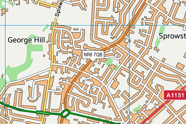 NR6 7QB map - OS VectorMap District (Ordnance Survey)