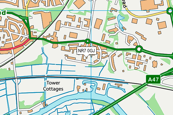 NR7 0GJ map - OS VectorMap District (Ordnance Survey) NR7 0GJ map - OS VectorMap District (Ordnance Survey)