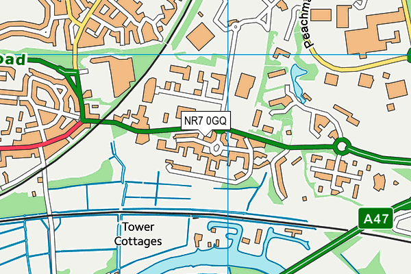 NR7 0GQ map - OS VectorMap District (Ordnance Survey) NR7 0GQ map - OS VectorMap District (Ordnance Survey)