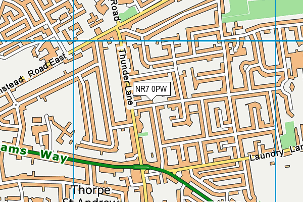 NR7 0PW map - OS VectorMap District (Ordnance Survey) NR7 0PW map - OS VectorMap District (Ordnance Survey)