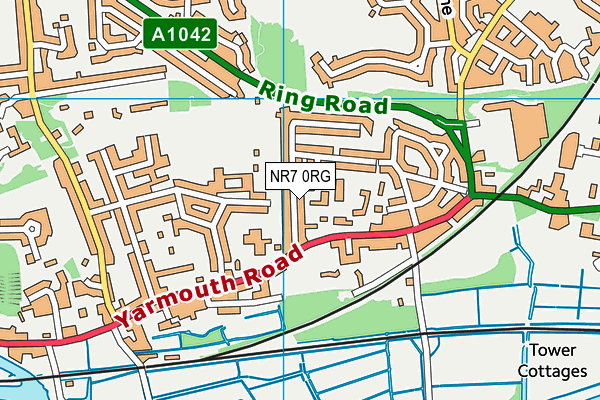 NR7 0RG map - OS VectorMap District (Ordnance Survey)