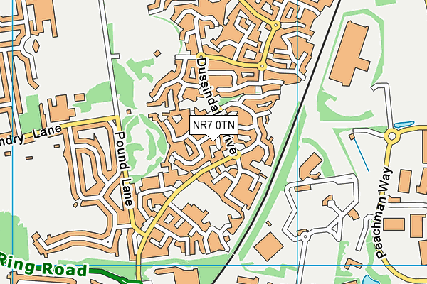 NR7 0TN map - OS VectorMap District (Ordnance Survey) NR7 0TN map - OS VectorMap District (Ordnance Survey)