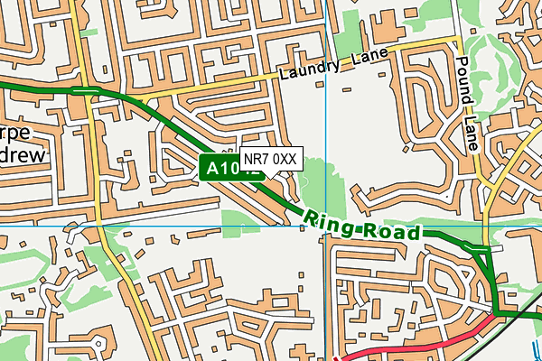NR7 0XX map - OS VectorMap District (Ordnance Survey)