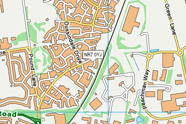 NR7 0YJ map - OS VectorMap District (Ordnance Survey) NR7 0YJ map - OS VectorMap District (Ordnance Survey)