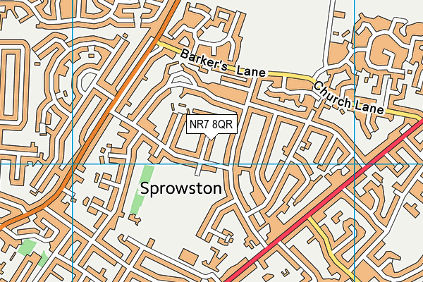NR7 8QR map - OS VectorMap District (Ordnance Survey) NR7 8QR map - OS VectorMap District (Ordnance Survey)