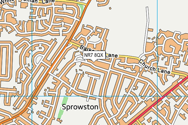 NR7 8QX map - OS VectorMap District (Ordnance Survey) NR7 8QX map - OS VectorMap District (Ordnance Survey)
