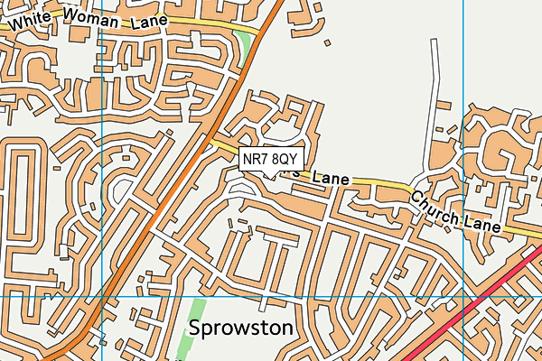 NR7 8QY map - OS VectorMap District (Ordnance Survey) NR7 8QY map - OS VectorMap District (Ordnance Survey)