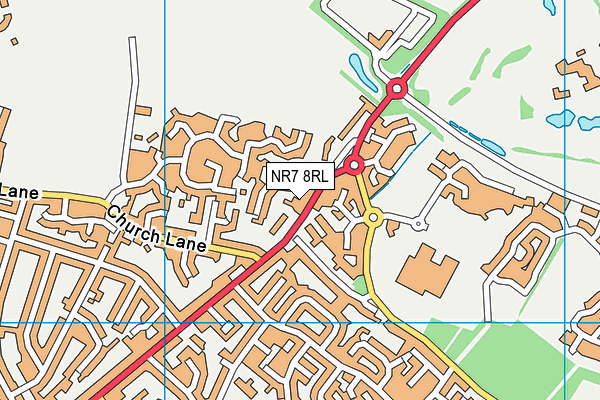 NR7 8RL map - OS VectorMap District (Ordnance Survey) NR7 8RL map - OS VectorMap District (Ordnance Survey)