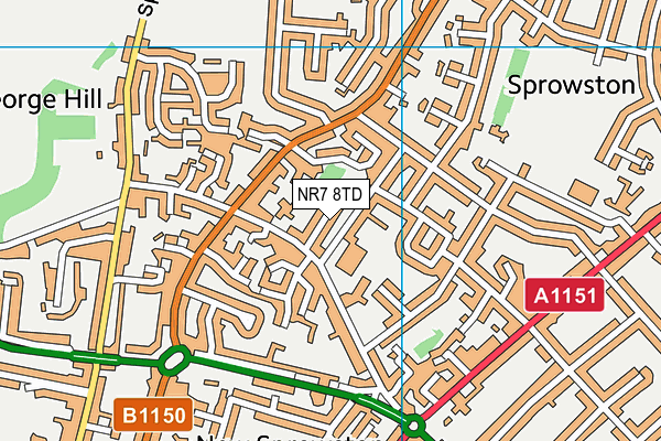 NR7 8TD map - OS VectorMap District (Ordnance Survey) NR7 8TD map - OS VectorMap District (Ordnance Survey)
