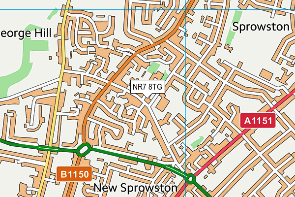 NR7 8TG map - OS VectorMap District (Ordnance Survey) NR7 8TG map - OS VectorMap District (Ordnance Survey)
