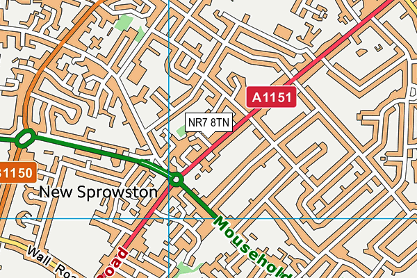NR7 8TN map - OS VectorMap District (Ordnance Survey) NR7 8TN map - OS VectorMap District (Ordnance Survey)