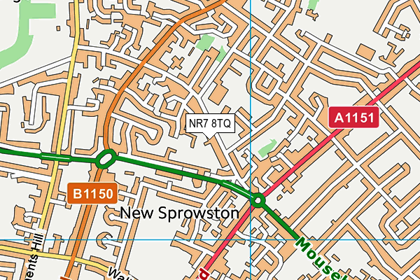 NR7 8TQ map - OS VectorMap District (Ordnance Survey) NR7 8TQ map - OS VectorMap District (Ordnance Survey)