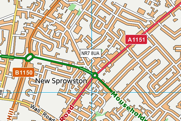 NR7 8UA map - OS VectorMap District (Ordnance Survey)