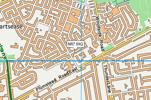 NR7 9XQ map - OS VectorMap District (Ordnance Survey) NR7 9XQ map - OS VectorMap District (Ordnance Survey)