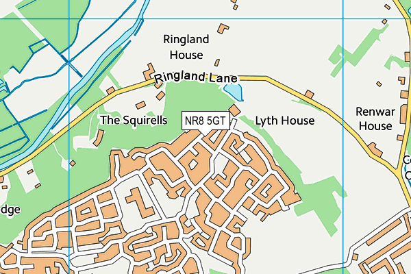 NR8 5GT map - OS VectorMap District (Ordnance Survey) NR8 5GT map - OS VectorMap District (Ordnance Survey)