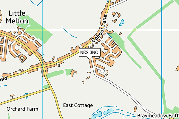 NR9 3NQ map - OS VectorMap District (Ordnance Survey)