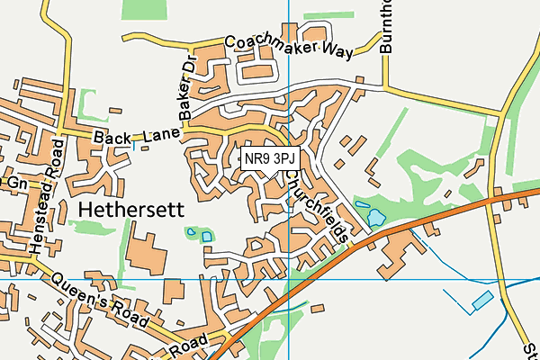 NR9 3PJ map - OS VectorMap District (Ordnance Survey) NR9 3PJ map - OS VectorMap District (Ordnance Survey)