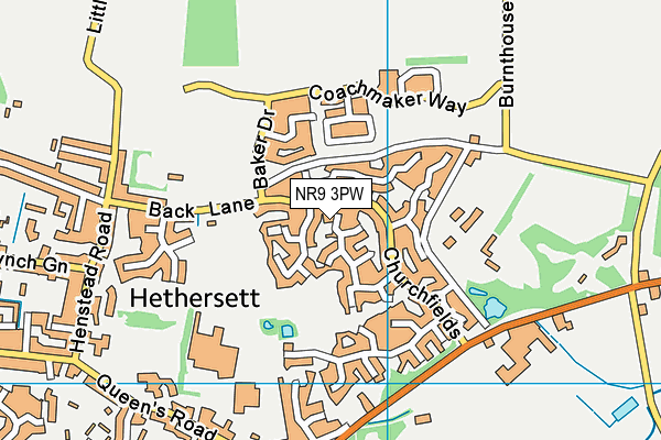 NR9 3PW map - OS VectorMap District (Ordnance Survey) NR9 3PW map - OS VectorMap District (Ordnance Survey)