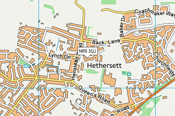NR9 3QJ map - OS VectorMap District (Ordnance Survey) NR9 3QJ map - OS VectorMap District (Ordnance Survey)