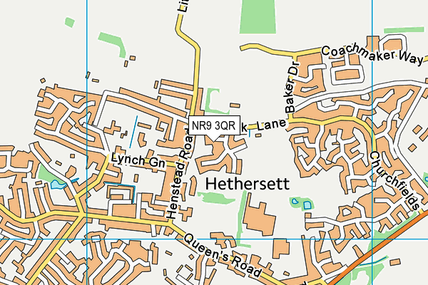 NR9 3QR map - OS VectorMap District (Ordnance Survey)