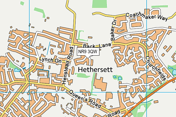NR9 3QW map - OS VectorMap District (Ordnance Survey)