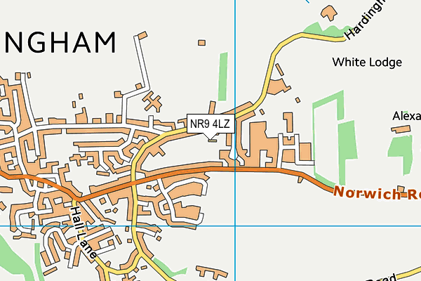 NR9 4LZ map - OS VectorMap District (Ordnance Survey) NR9 4LZ map - OS VectorMap District (Ordnance Survey)