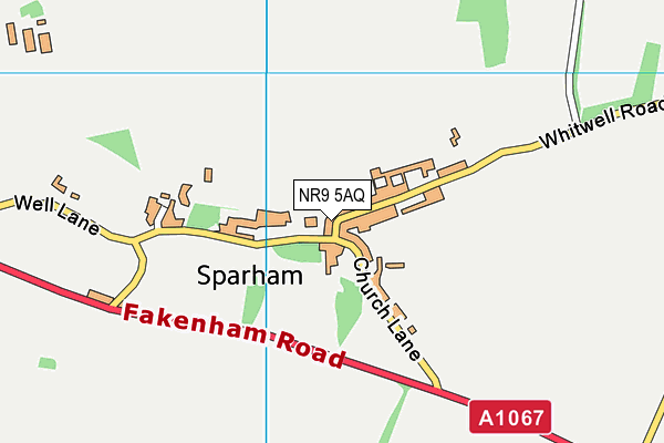 NR9 5AQ map - OS VectorMap District (Ordnance Survey) NR9 5AQ map - OS VectorMap District (Ordnance Survey)