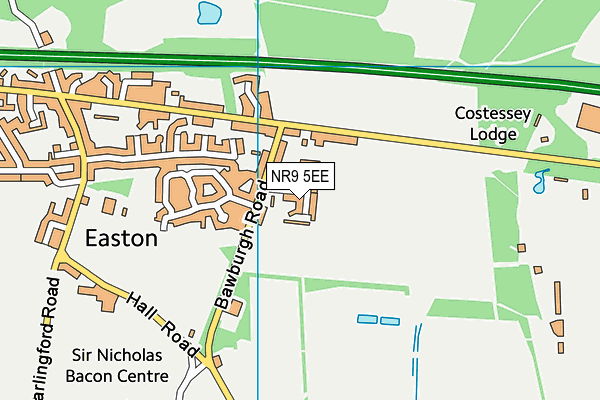 NR9 5EE map - OS VectorMap District (Ordnance Survey) NR9 5EE map - OS VectorMap District (Ordnance Survey)