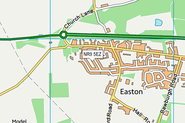 NR9 5EZ map - OS VectorMap District (Ordnance Survey)