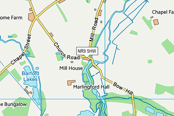 NR9 5HW map - OS VectorMap District (Ordnance Survey) NR9 5HW map - OS VectorMap District (Ordnance Survey)