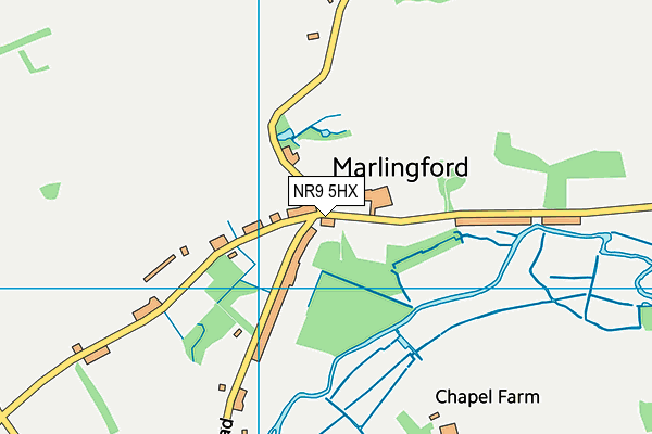 NR9 5HX map - OS VectorMap District (Ordnance Survey) NR9 5HX map - OS VectorMap District (Ordnance Survey)
