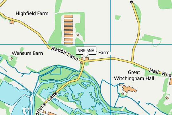 NR9 5NA map - OS VectorMap District (Ordnance Survey)
