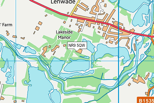 NR9 5QW map - OS VectorMap District (Ordnance Survey)